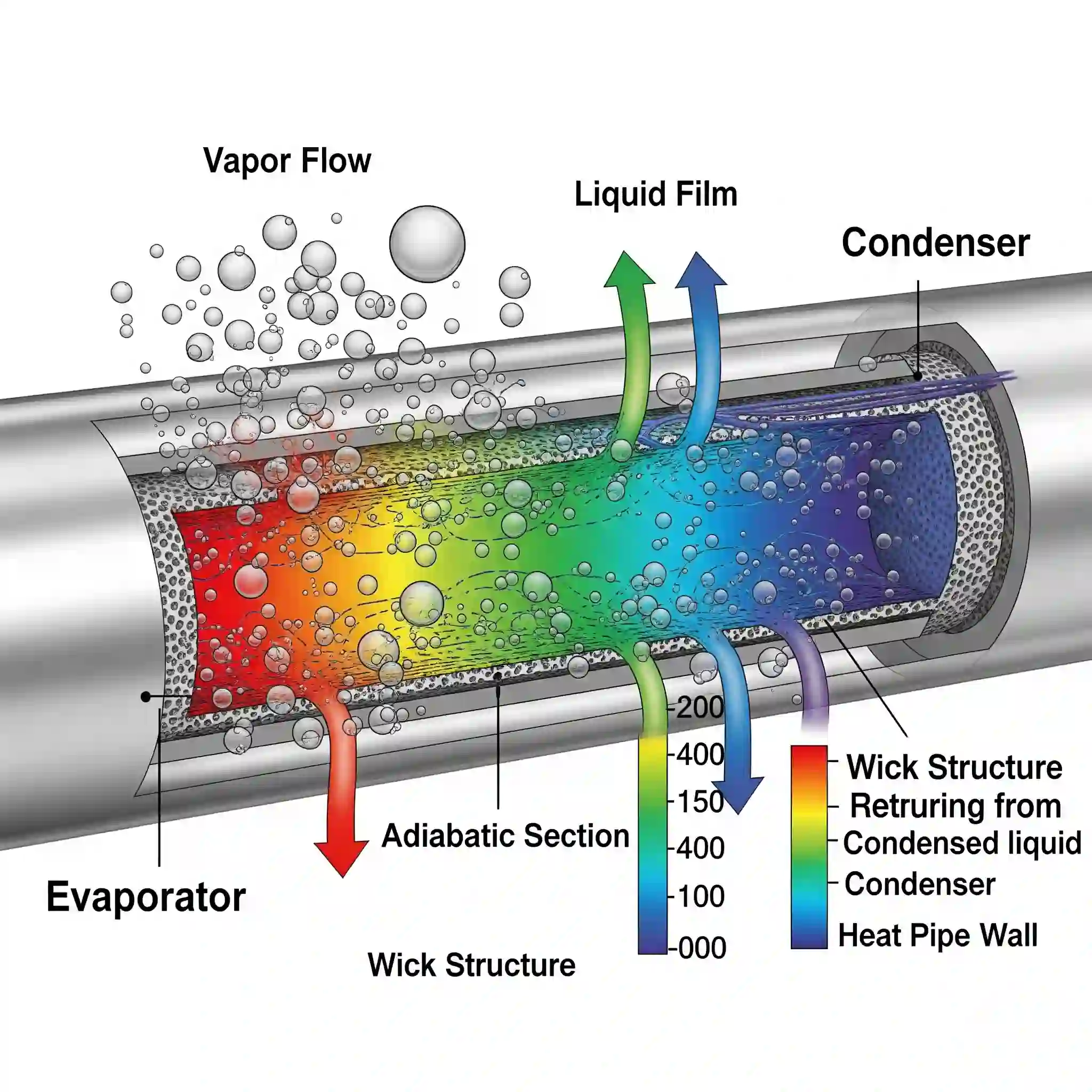 تحلیل CFD تغییر فاز در یک Heat Pipe.
